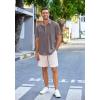 imageCOOFANDY Mens Casual Linen Shirts Short Sleeve Button Down Shirt Summer Beach TopsDark Grey