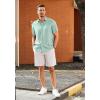 imageCOOFANDY Mens Casual Linen Shirts Short Sleeve Button Down Shirt Summer Beach TopsGreen