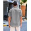 imageCOOFANDY Mens Casual Linen Shirts Short Sleeve Button Down Shirt Summer Beach TopsGrey