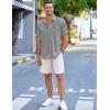 imageCOOFANDY Mens Casual Linen Shirts Short Sleeve Button Down Shirt Summer Beach TopsGrey