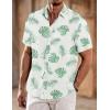 imageCOOFANDY Mens Casual Linen Shirts Short Sleeve Button Down Shirt Summer Beach TopsLeavesgreen