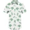 imageCOOFANDY Mens Casual Linen Shirts Short Sleeve Button Down Shirt Summer Beach TopsLeavesgreen