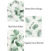 imageCOOFANDY Mens Casual Linen Shirts Short Sleeve Button Down Shirt Summer Beach TopsLeavesgreen