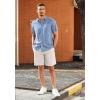 imageCOOFANDY Mens Casual Linen Shirts Short Sleeve Button Down Shirt Summer Beach TopsLight Blue