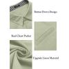 imageCOOFANDY Mens Casual Linen Shirts Short Sleeve Button Down Shirt Summer Beach TopsLight Green