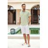 imageCOOFANDY Mens Casual Linen Shirts Short Sleeve Button Down Shirt Summer Beach TopsLight Green