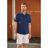 imageCOOFANDY Mens Casual Linen Shirts Short Sleeve Button Down Shirt Summer Beach TopsNavy Blue