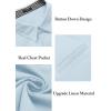 imageCOOFANDY Mens Casual Linen Shirts Short Sleeve Button Down Shirt Summer Beach TopsSky Blue