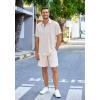 imageCOOFANDY Mens Casual Linen Shirts Short Sleeve Button Down Shirt Summer Beach TopsWhite
