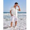imageCOOFANDY Mens Casual Linen Shirts Short Sleeve Button Down Shirt Summer Beach TopsWhite