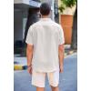 imageCOOFANDY Mens Casual Linen Shirts Short Sleeve Button Down Shirt Summer Beach TopsWhite