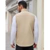 imageCOOFANDY Mens Casual Outerwear Vest Lightweight Zip Up Sleeveless Jacket Outdoor Work Hiking Travel Golf Vest with PocketsKhaki