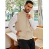 imageCOOFANDY Mens Casual Outerwear Vest Lightweight Zip Up Sleeveless Jacket Outdoor Work Hiking Travel Golf Vest with PocketsKhaki