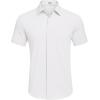 imageCOOFANDY Mens Casual Short Sleeve Button Down Summer Beach Shirt Lightweight Textured Wrinkle Free Stretch ShirtsWhite