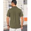 imageCOOFANDY Mens Casual Short Sleeve Shirts Button Down Textured Shirts Summer Beach Shirt with PocketArmy Green