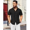 imageCOOFANDY Mens Casual Short Sleeve Shirts Button Down Textured Shirts Summer Beach Shirt with PocketBlack