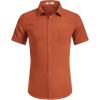 imageCOOFANDY Mens Casual Short Sleeve Shirts Button Down Textured Shirts Summer Beach Shirt with PocketBrown