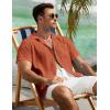 imageCOOFANDY Mens Casual Short Sleeve Shirts Button Down Textured Shirts Summer Beach Shirt with PocketBrown