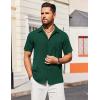 imageCOOFANDY Mens Casual Short Sleeve Shirts Button Down Textured Shirts Summer Beach Shirt with PocketGreen