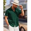 imageCOOFANDY Mens Casual Short Sleeve Shirts Button Down Textured Shirts Summer Beach Shirt with PocketGreen