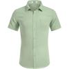 imageCOOFANDY Mens Casual Short Sleeve Shirts Button Down Textured Shirts Summer Beach Shirt with PocketLight Green