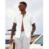 imageCOOFANDY Mens Casual Short Sleeve Shirts Button Down Textured Shirts Summer Beach Shirt with PocketWhite