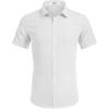 imageCOOFANDY Mens Casual Short Sleeve Shirts Button Down Textured Shirts Summer Beach Shirt with PocketWhite