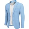 imageCOOFANDY Mens Casual Sport Coat Regular Fit Lightweight Blazers Jacket Two Button Business Suit JacketsLight Blue