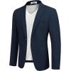 imageCOOFANDY Mens Casual Sport Coat Regular Fit Lightweight Blazers Jacket Two Button Business Suit JacketsNavy Blue