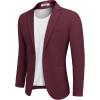 imageCOOFANDY Mens Casual Sport Coat Regular Fit Lightweight Blazers Jacket Two Button Business Suit JacketsWine Red