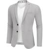 imageCOOFANDY Mens Casual Stretch Blazer Jacket Regular Fit Lightweight Sport Coat Two Button Suit JacketsLight Grey