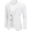 imageCOOFANDY Mens Casual Stretch Blazer Jacket Regular Fit Lightweight Sport Coat Two Button Suit JacketsWhite