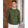 imageCOOFANDY Mens Crew Neck Sweaters Long Sleeve Lightweight Knit Dress Pullover SweatersArmy Green