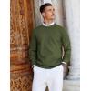 imageCOOFANDY Mens Crew Neck Sweaters Long Sleeve Lightweight Knit Dress Pullover SweatersArmy Green