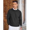 imageCOOFANDY Mens Crew Neck Sweaters Long Sleeve Lightweight Knit Dress Pullover SweatersBlack