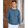imageCOOFANDY Mens Crew Neck Sweaters Long Sleeve Lightweight Knit Dress Pullover SweatersBlue