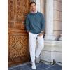 imageCOOFANDY Mens Crew Neck Sweaters Long Sleeve Lightweight Knit Dress Pullover SweatersBlue