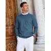 imageCOOFANDY Mens Crew Neck Sweaters Long Sleeve Lightweight Knit Dress Pullover SweatersBlue