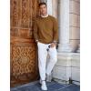 imageCOOFANDY Mens Crew Neck Sweaters Long Sleeve Lightweight Knit Dress Pullover SweatersBrown