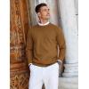 imageCOOFANDY Mens Crew Neck Sweaters Long Sleeve Lightweight Knit Dress Pullover SweatersBrown