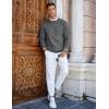 imageCOOFANDY Mens Crew Neck Sweaters Long Sleeve Lightweight Knit Dress Pullover SweatersDark Gray