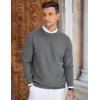imageCOOFANDY Mens Crew Neck Sweaters Long Sleeve Lightweight Knit Dress Pullover SweatersDark Gray