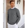 imageCOOFANDY Mens Crew Neck Sweaters Long Sleeve Lightweight Knit Dress Pullover SweatersDark Gray