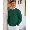 imageCOOFANDY Mens Crew Neck Sweaters Long Sleeve Lightweight Knit Dress Pullover SweatersDark Green