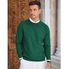 imageCOOFANDY Mens Crew Neck Sweaters Long Sleeve Lightweight Knit Dress Pullover SweatersDark Green