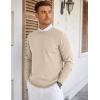 imageCOOFANDY Mens Crew Neck Sweaters Long Sleeve Lightweight Knit Dress Pullover SweatersKhaki