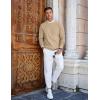 imageCOOFANDY Mens Crew Neck Sweaters Long Sleeve Lightweight Knit Dress Pullover SweatersLight Camel