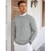 imageCOOFANDY Mens Crew Neck Sweaters Long Sleeve Lightweight Knit Dress Pullover SweatersLight Gray