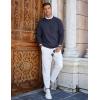 imageCOOFANDY Mens Crew Neck Sweaters Long Sleeve Lightweight Knit Dress Pullover SweatersNavy Blue
