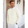 imageCOOFANDY Mens Crew Neck Sweaters Long Sleeve Lightweight Knit Dress Pullover SweatersWhite